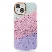 Акриловый чехол Confetti для iPhone 14 фиолетовый/розовый