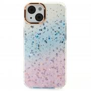 Акриловый чехол Confetti для iPhone 14 розовый/синий