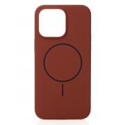 Силиконовый чехол Slim Ring Soft с поддержкой MagSafe для iPhone 15 brown