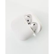 Чохол для навушників Airpods 4 Silicone case з мікрофіброю білий