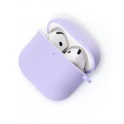 Чохол для навушників Airpods 4 Silicone case з мікрофіброю фіалковий