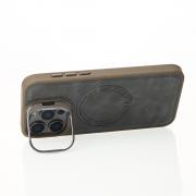 Чехол MagSafe LEATHER CAMERA CASE для iPhone 15 Pro Max серый