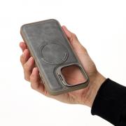 Чехол MagSafe LEATHER CAMERA CASE для iPhone 15 Pro Max серый