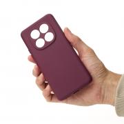 Силиконовый чехол SOFT Silicone Case для Xiaomi Redmi Note 14 Pro Plus 5G (без лого) бордовый