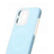Чехол Liquid Silicone Full с поддержкой MagSafe для iPhone 15 Pro Max blue fog