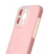 Чехол Liquid Silicone Full с поддержкой MagSafe для iPhone 15 Pro Max pink