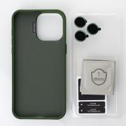 Чехол MagSafe LEATHER CAMERA CASE для iPhone 15 Pro Max темно-зеленый