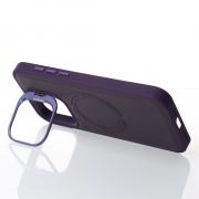Чехол MagSafe LEATHER CAMERA CASE для iPhone 15 Pro Max темно-фиолетовый