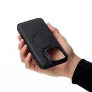 Чехол MagSafe LEATHER CAMERA CASE для iPhone 15 Pro Max черный