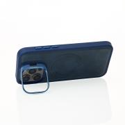 Чехол MagSafe LEATHER CAMERA CASE для iPhone 15 Pro Max темно-синий