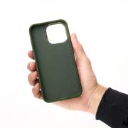 Чехол MagSafe LEATHER CAMERA CASE для iPhone 15 Pro Max темно-зеленый