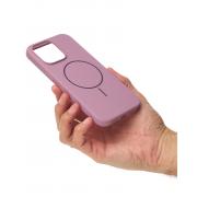 Силиконовый чехол Slim Ring Soft с поддержкой MagSafe для iPhone 15 lavander