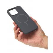 Силиконовый чехол Slim Ring Soft с поддержкой MagSafe для iPhone 15 stone gray
