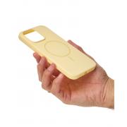 Силиконовый чехол Slim Ring Soft с поддержкой MagSafe для iPhone 15 sunglow