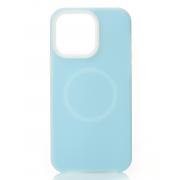 Чехол MagSafe Liquid Silicone Full для iPhone 14 Pro blue fog