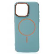 Чехол MagSafe Beats Case Leather Textured для iPhone 14 wave blue