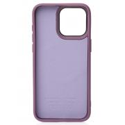 Силиконовый чехол Slim Ring Leather Textured с поддержкой MagSafe для iPhone 15 Pro Max deep purple