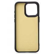 Силиконовый чехол Slim Ring Leather Textured с поддержкой MagSafe для iPhone 15 Pro Max black