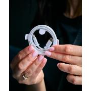 USB cable Foxconn Type-C to Type-C тканевый (тех. пакет) белый