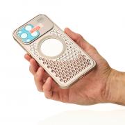 Металлический чехол AROMA PERFORATED METAL с поддержкой MagSafe для iPhone 14 Pro Max золотой