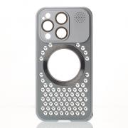 Металлический чехол AROMA PERFORATED METAL с поддержкой MagSafe для iPhone 14 Pro Max серый