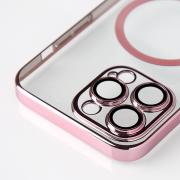 Пластиковый чехол MagSafe "Glitter" для iPhone 14 Pro розовое золото
