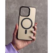 Полиуритановый чехол IMD Colors с поддержкой MagSafe для iPhone 15 Pro Max черный