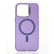 Полиуритановый чехол IMD Colors с поддержкой MagSafe для iPhone 15 Pro Max фиолетовый