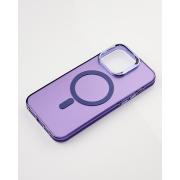 Полиуритановый чехол IMD Colors с поддержкой MagSafe для iPhone 11 Pro Max фиолетовый