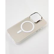 Полиуритановый чехол IMD Colors с поддержкой MagSafe для iPhone 11 Pro Max серебряный