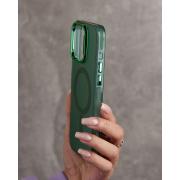 Полиуритановый чехол IMD Colors с поддержкой MagSafe для iPhone 11 Pro Max зеленый