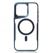 Пластиковый чехол MagSafe NEWZONE для iPhone 15 Pro Max синий