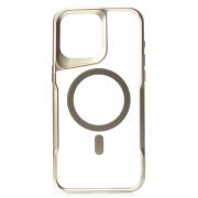 Пластиковый чехол MagSafe NEWZONE для iPhone 15 Pro Max серебряный