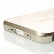 Пластиковый чехол MagSafe NEWZONE для iPhone 15 Pro Max серебряный