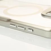 Пластиковый чехол MagSafe NEWZONE для iPhone 15 Pro Max серебряный