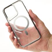 Пластиковый чехол MagSafe NEWZONE для iPhone 15 Pro Max серый