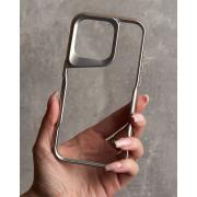 Пластиковый чехол NEWZONE для iPhone 15 Pro Max серебряный