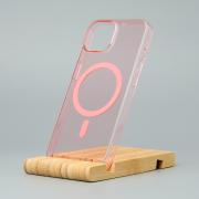 Пластиковый чехол OrigCase "Clear" with MagSafe для iPhone 15 пудра