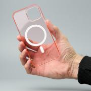 Пластиковый чехол OrigCase "Clear" with MagSafe для iPhone 15 пудра