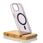 Пластиковый чехол OrigCase "Clear" with MagSafe для iPhone 15 фиолетовый
