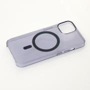 Пластиковый чехол OrigCase "Clear" with MagSafe для iPhone 15 фиолетовый