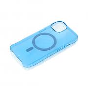 Пластиковый чехол OrigCase "Clear" with MagSafe для iPhone 15 синий