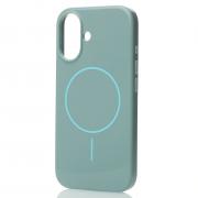 Поликарбонатный чехол Slim Ring с поддержкой MagSafe для iPhone 16 wave blue