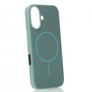 Поликарбонатный чехол Slim Ring с поддержкой MagSafe для iPhone 16 wave blue