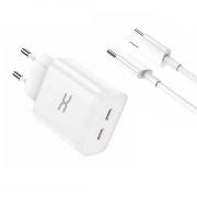 Сетевое зарядное устройство DC 2в1 Type-C 2PD/35W Fast Charger (CA-D17) белый