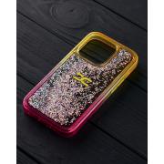 Силиконовый чехол AQUARIUM для iPhone 13 желтый/розовый