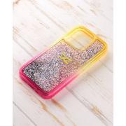Силиконовый чехол AQUARIUM для iPhone 13 желтый/розовый