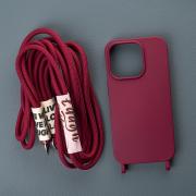 Силиконовый чехол CORD для iPhone 15 бордовый