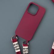 Силиконовый чехол CORD для iPhone 15 бордовый