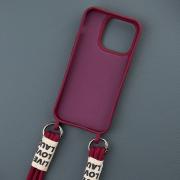 Силиконовый чехол CORD для iPhone 15 бордовый